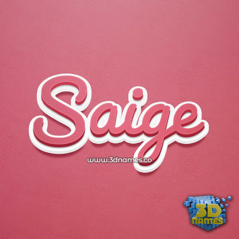 saige in Red Scribble style - 3D name wallpaper