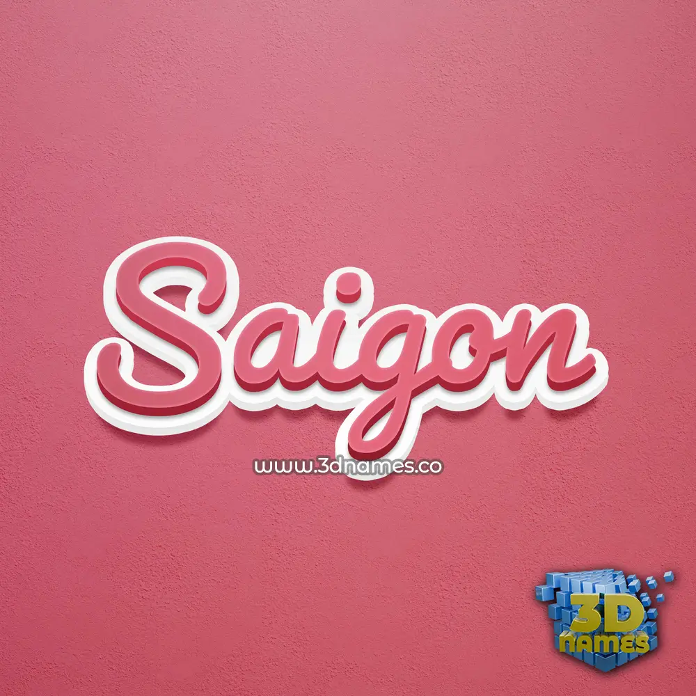 saigon in Red Scribble style - 3D name wallpaper