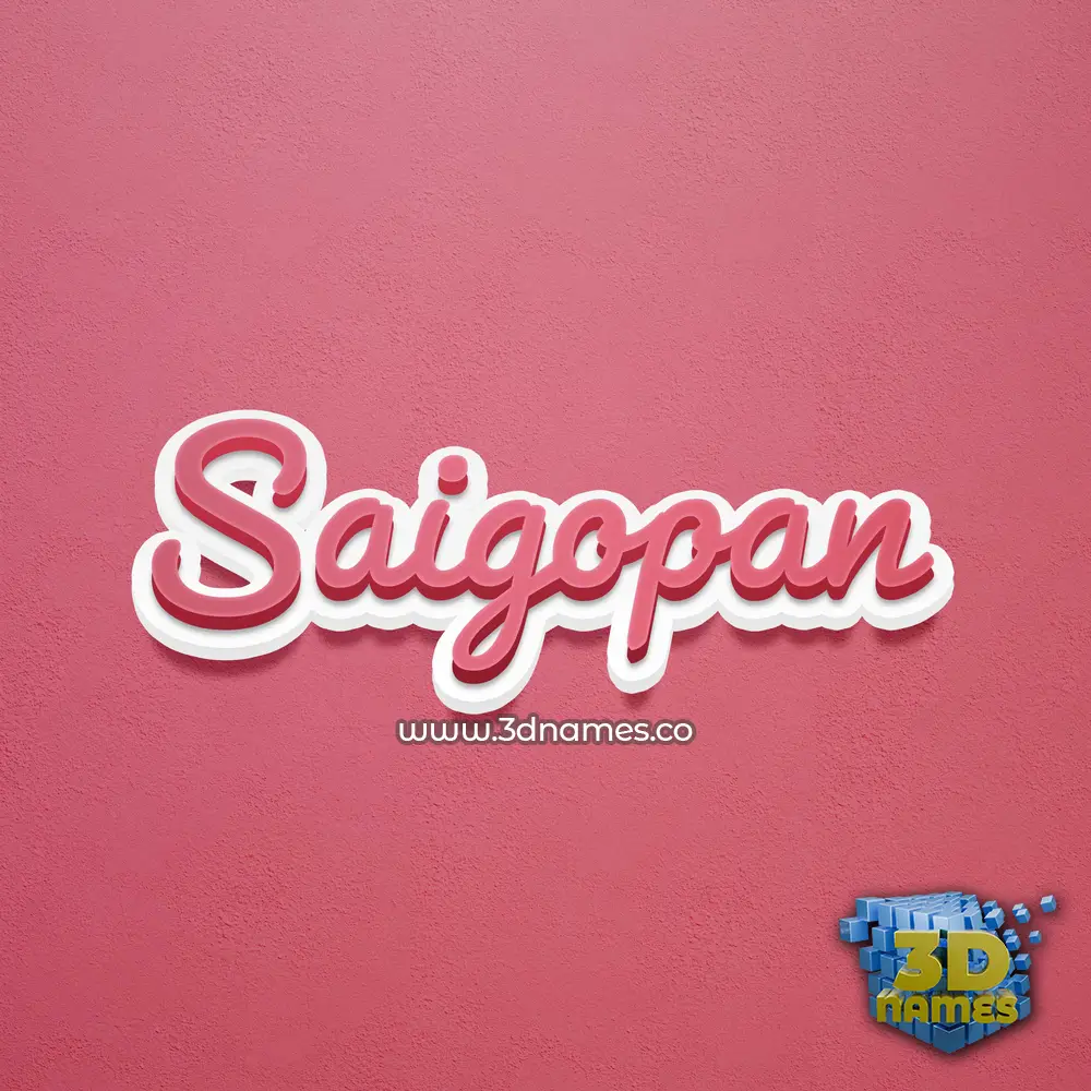 saigopan in Red Scribble style - 3D name wallpaper
