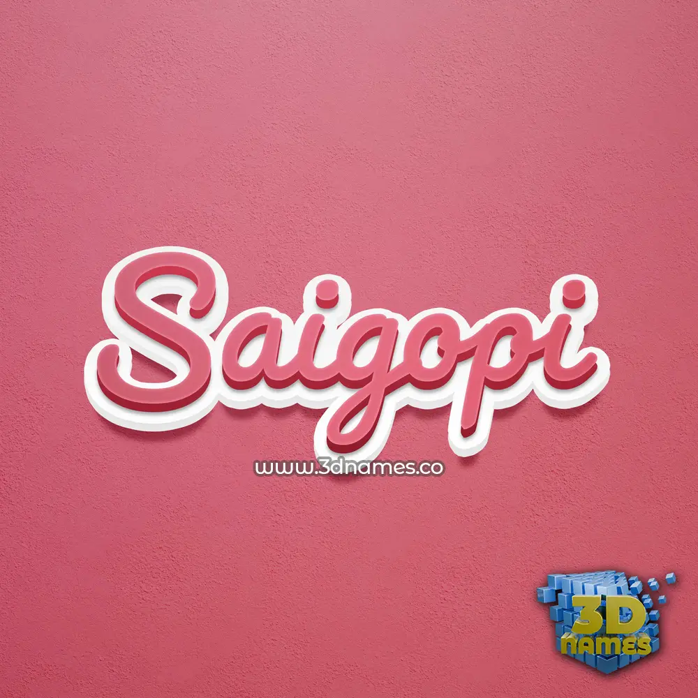 saigopi in Red Scribble style - 3D name wallpaper