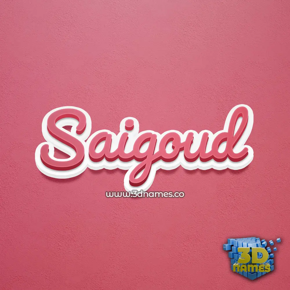 saigoud in Red Scribble style - 3D name wallpaper