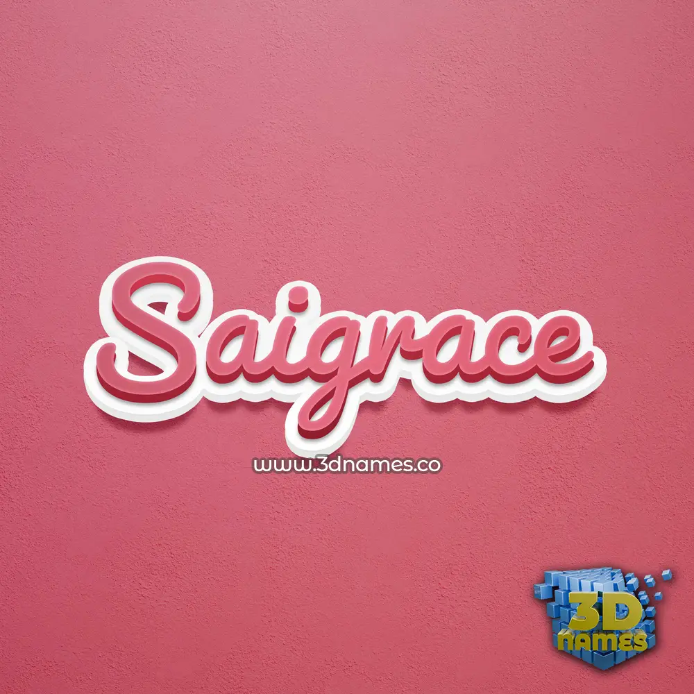 saigrace in Red Scribble style - 3D name wallpaper