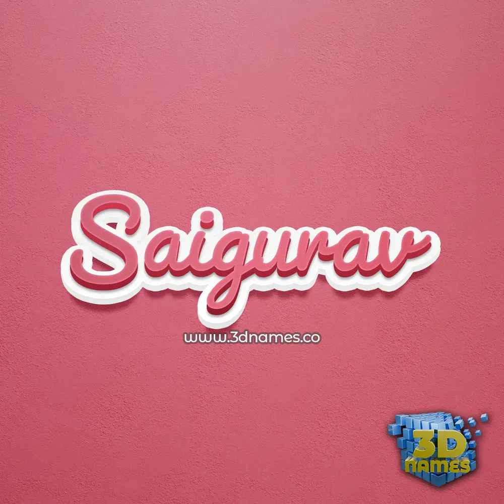 saigurav in Red Scribble style - 3D name wallpaper