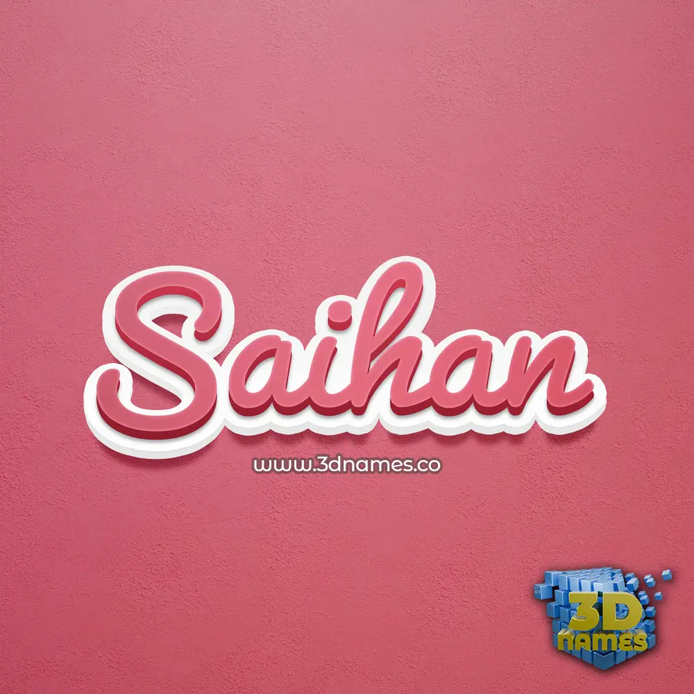 saihan in Red Scribble style - 3D name wallpaper