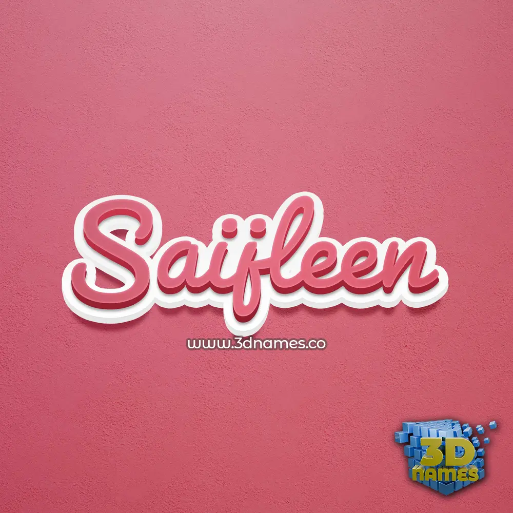 saijleen in Red Scribble style - 3D name wallpaper