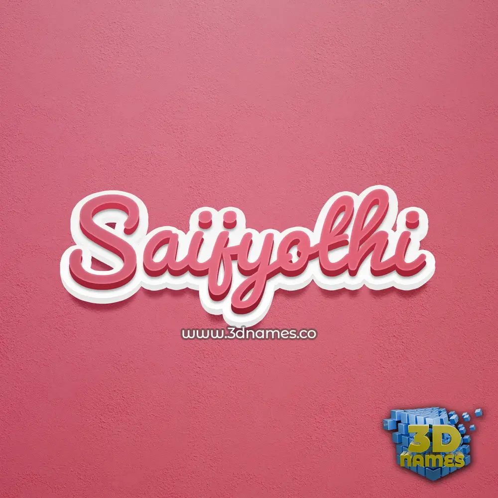 saijyothi in Red Scribble style - 3D name wallpaper