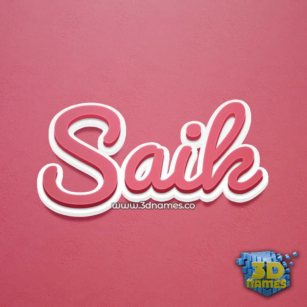 saik in Red Scribble style - 3D name wallpaper