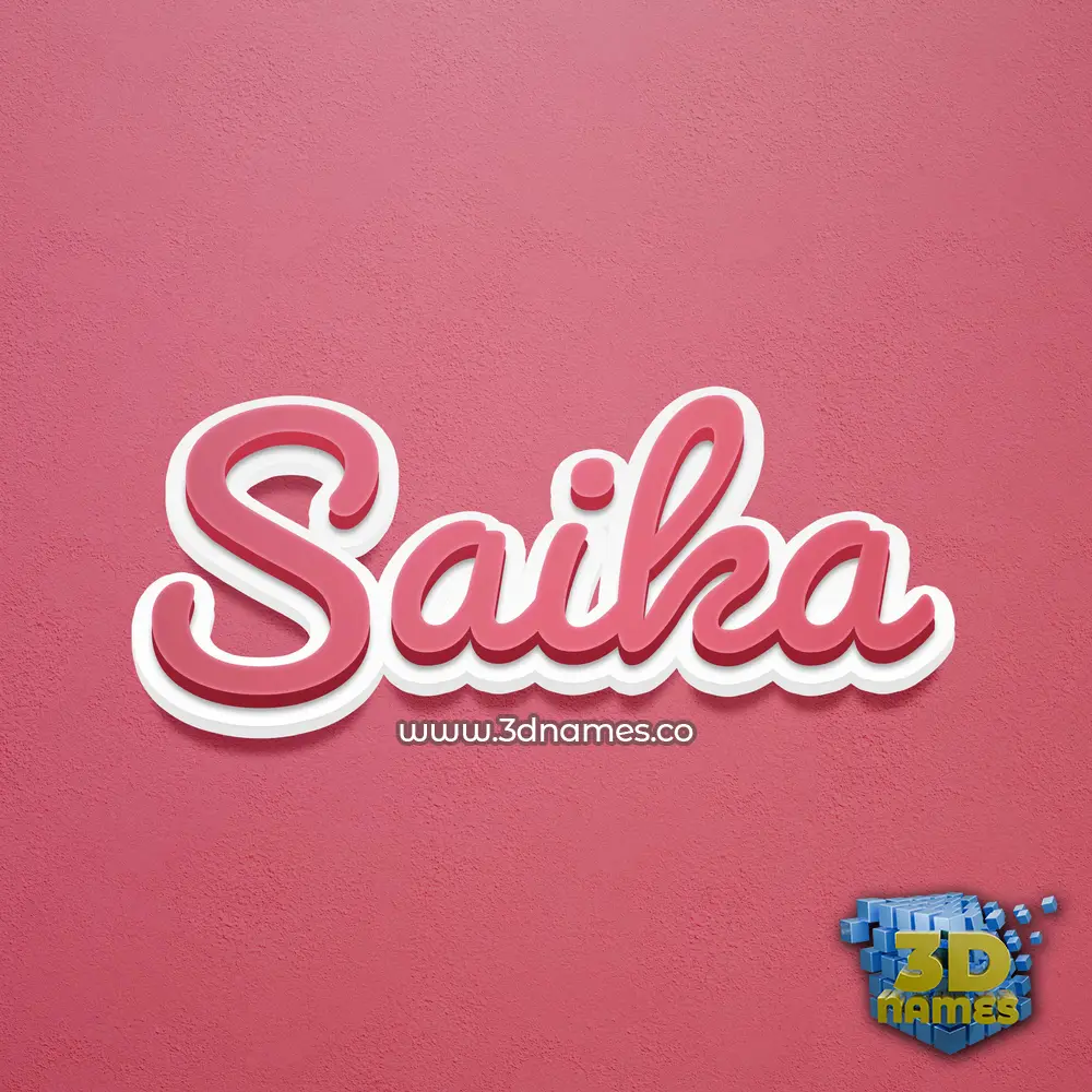 saika in Red Scribble style - 3D name wallpaper