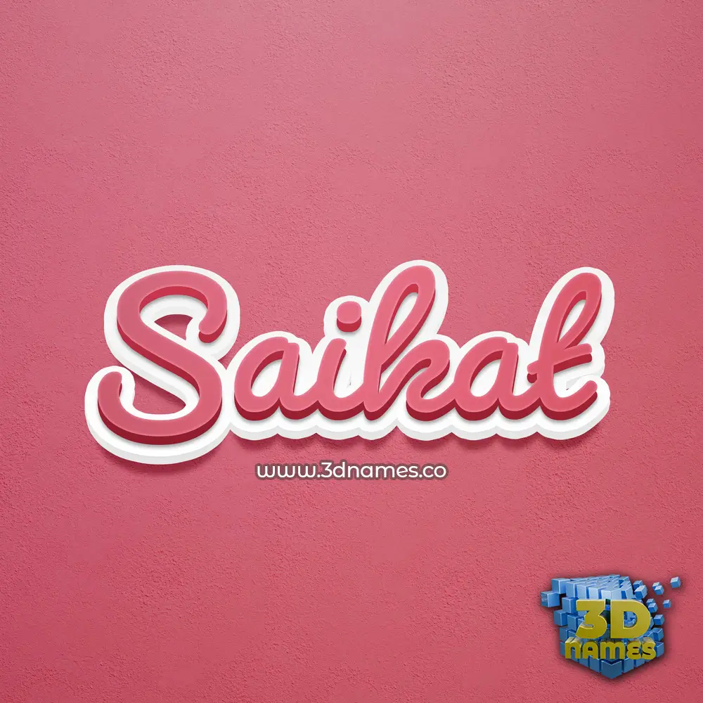 saikat in Red Scribble style - 3D name wallpaper