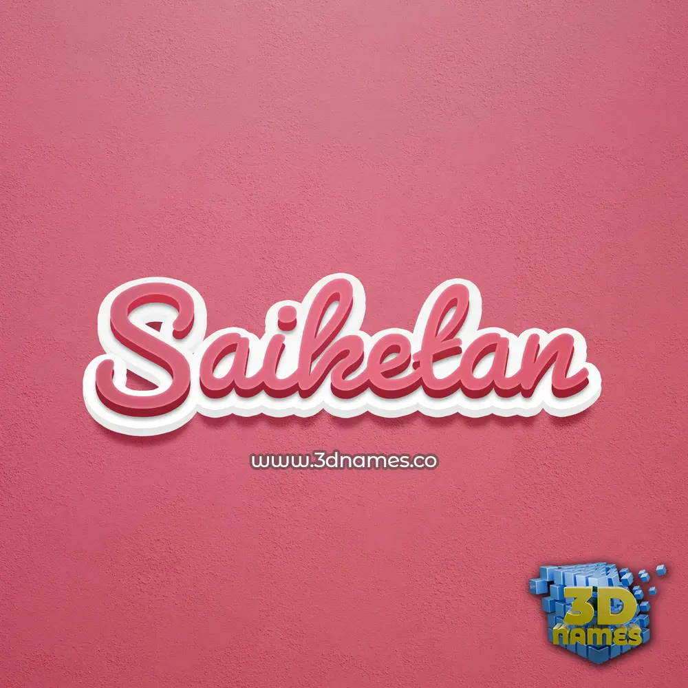 saiketan in Red Scribble style - 3D name wallpaper