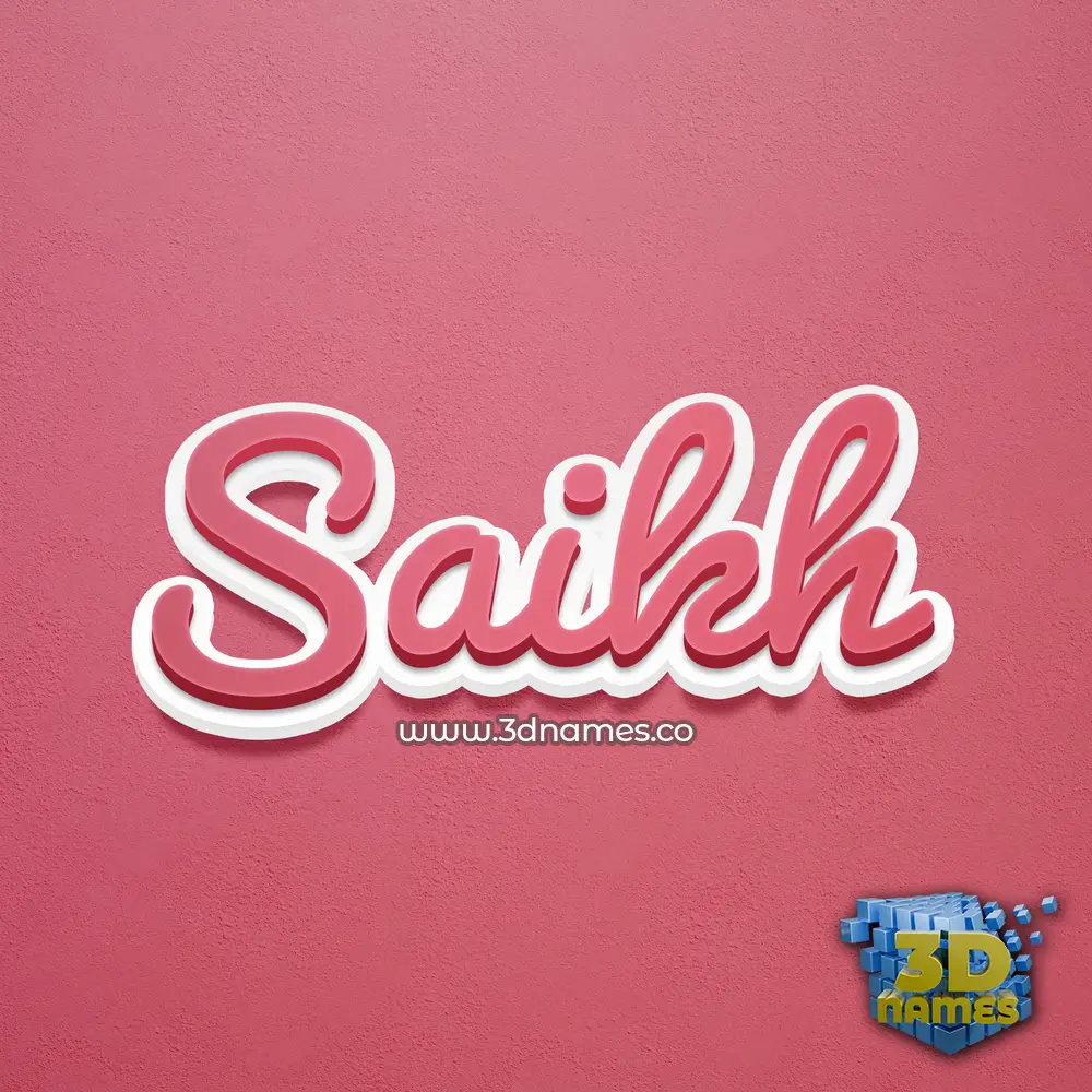 saikh in Red Scribble style - 3D name wallpaper