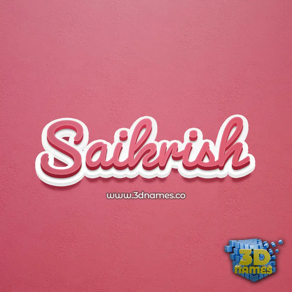 saikrish in Red Scribble style - 3D name wallpaper