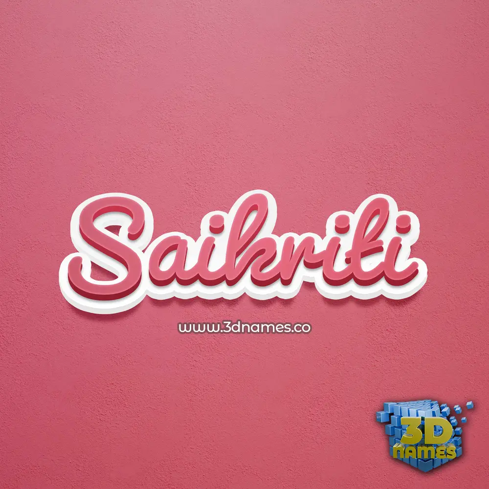 saikriti in Red Scribble style - 3D name wallpaper