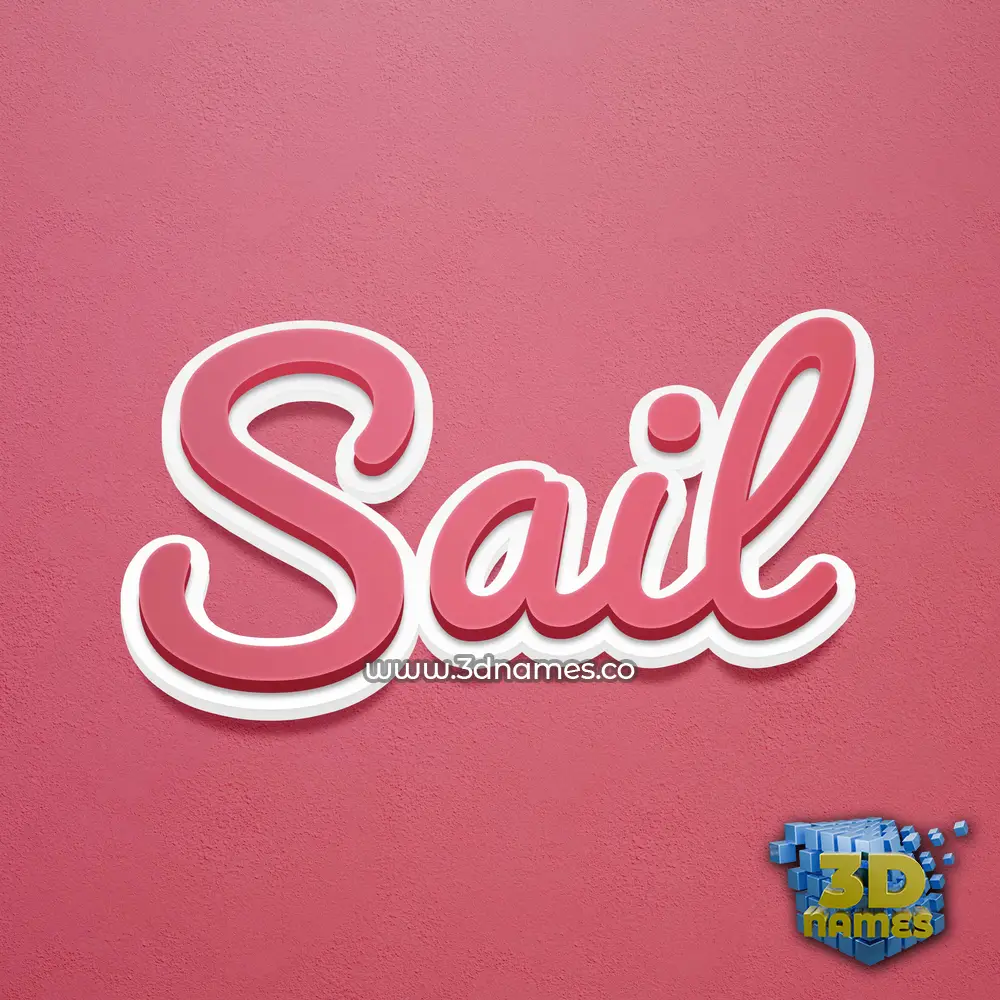 sail in Red Scribble style - 3D name wallpaper