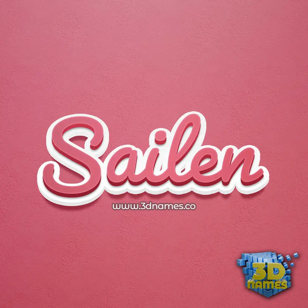 sailen in Red Scribble style - 3D name wallpaper