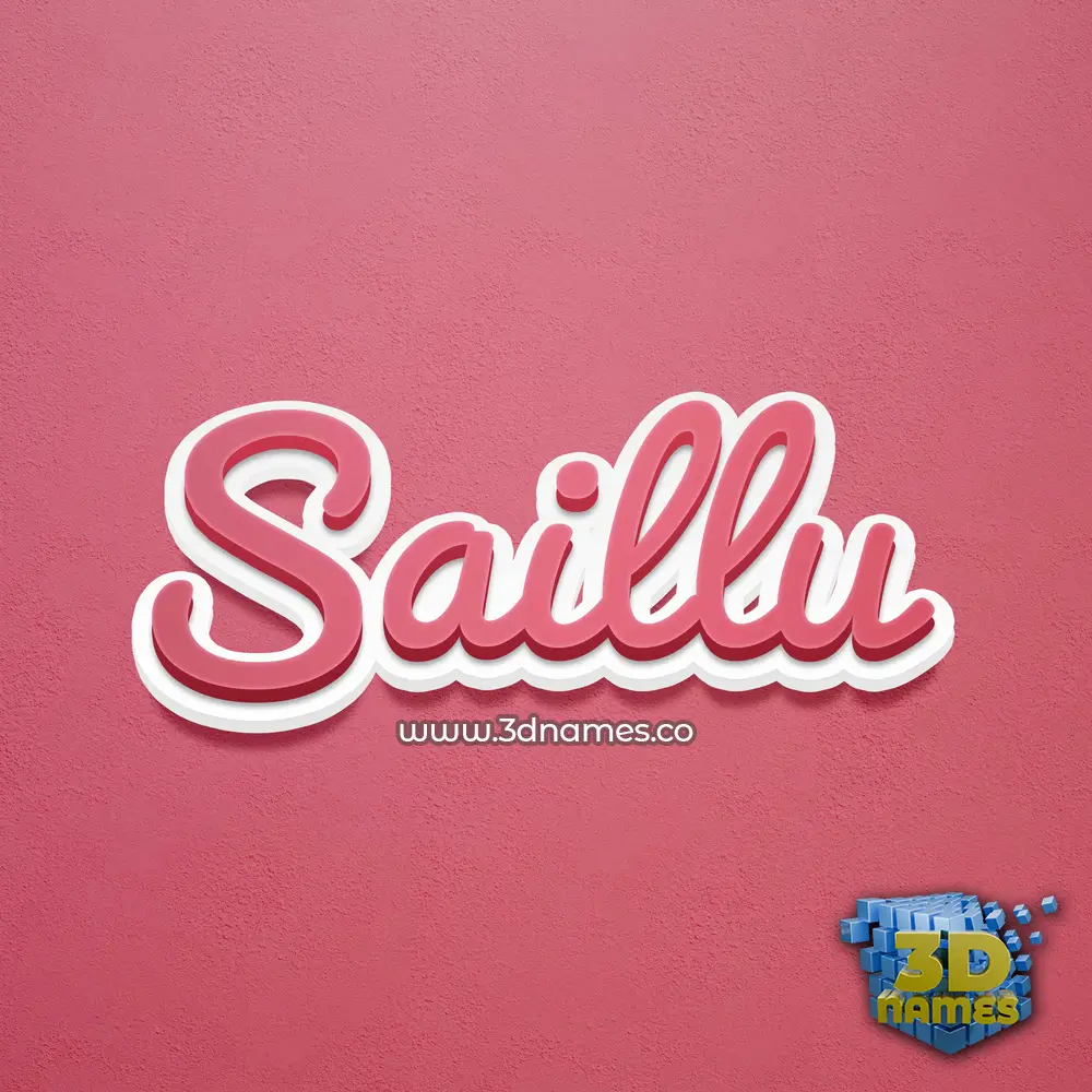 saillu in Red Scribble style - 3D name wallpaper