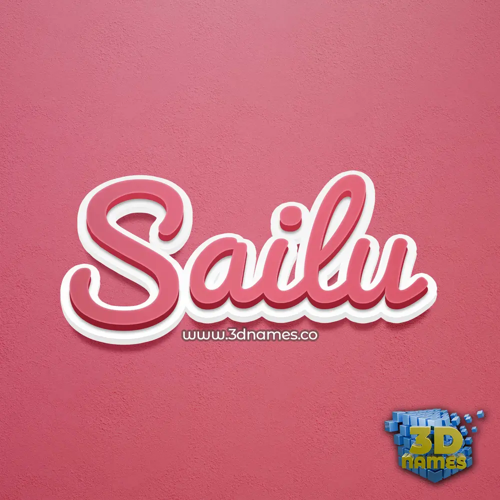 sailu in Red Scribble style - 3D name wallpaper