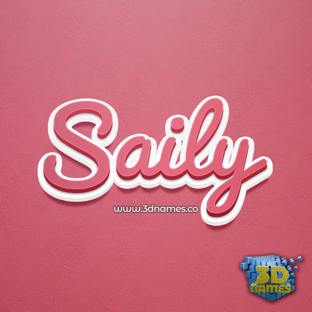 saily in Red Scribble style - 3D name wallpaper