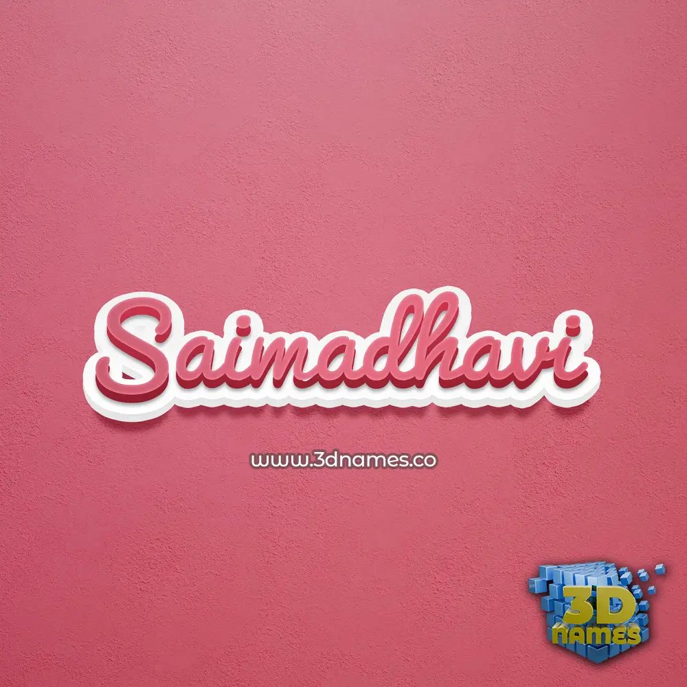 saimadhavi in Red Scribble style - 3D name wallpaper