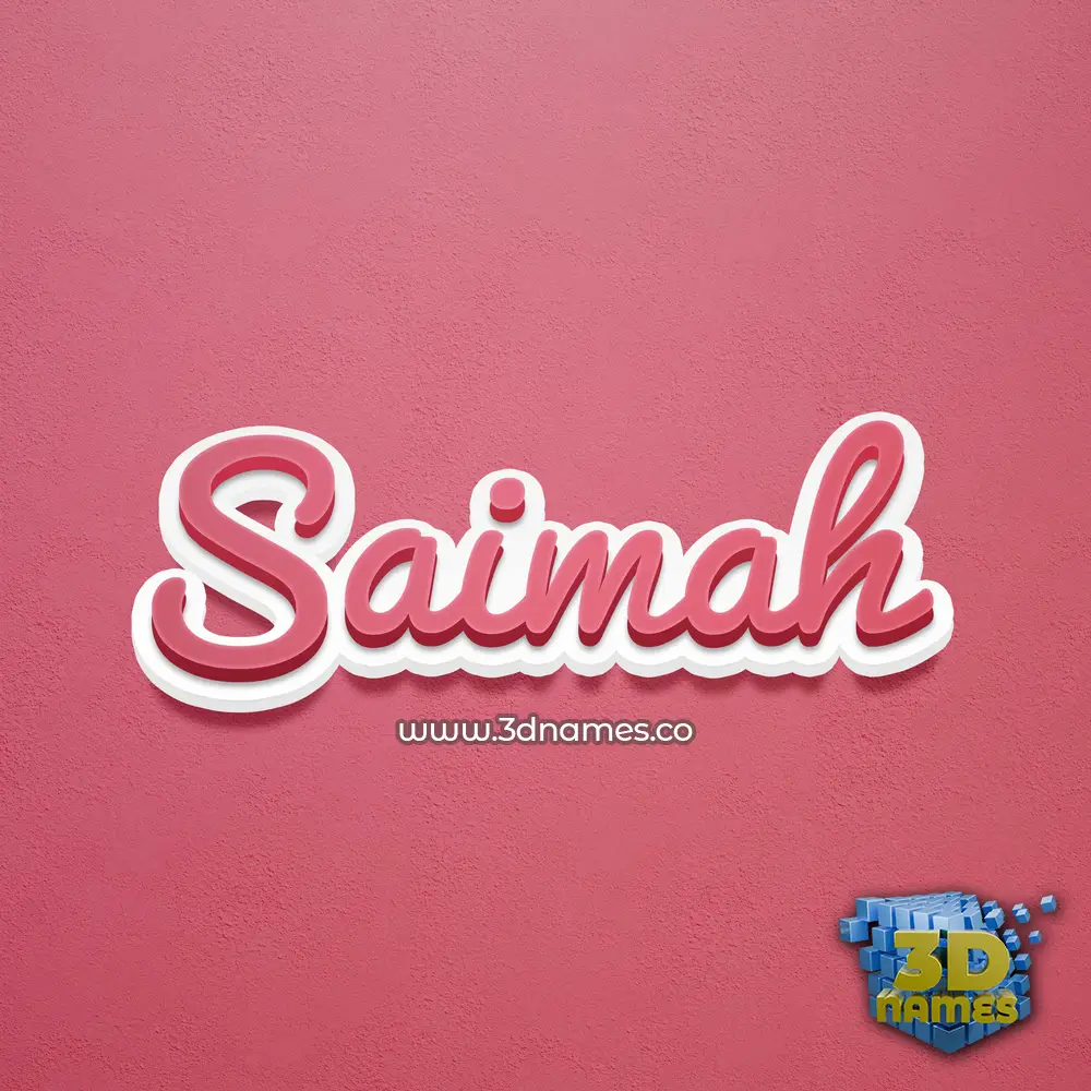 saimah in Red Scribble style - 3D name wallpaper