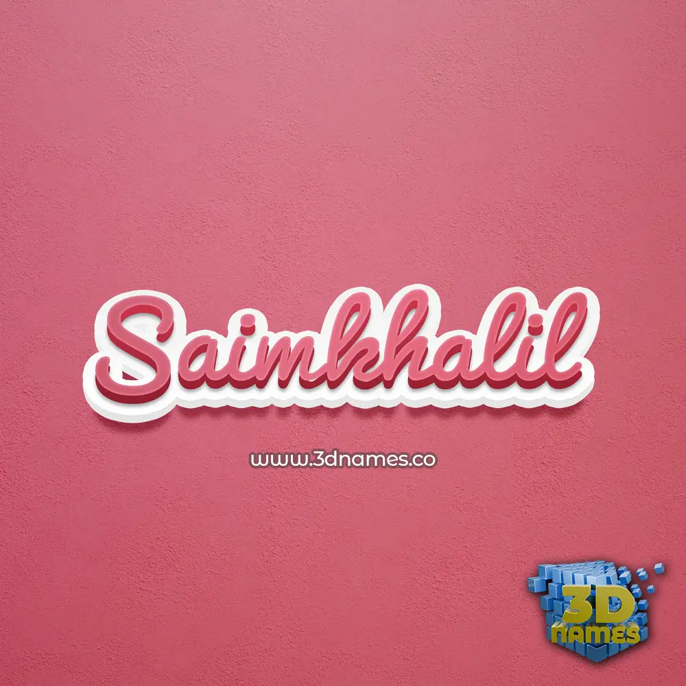 saimkhalil in Red Scribble style - 3D name wallpaper