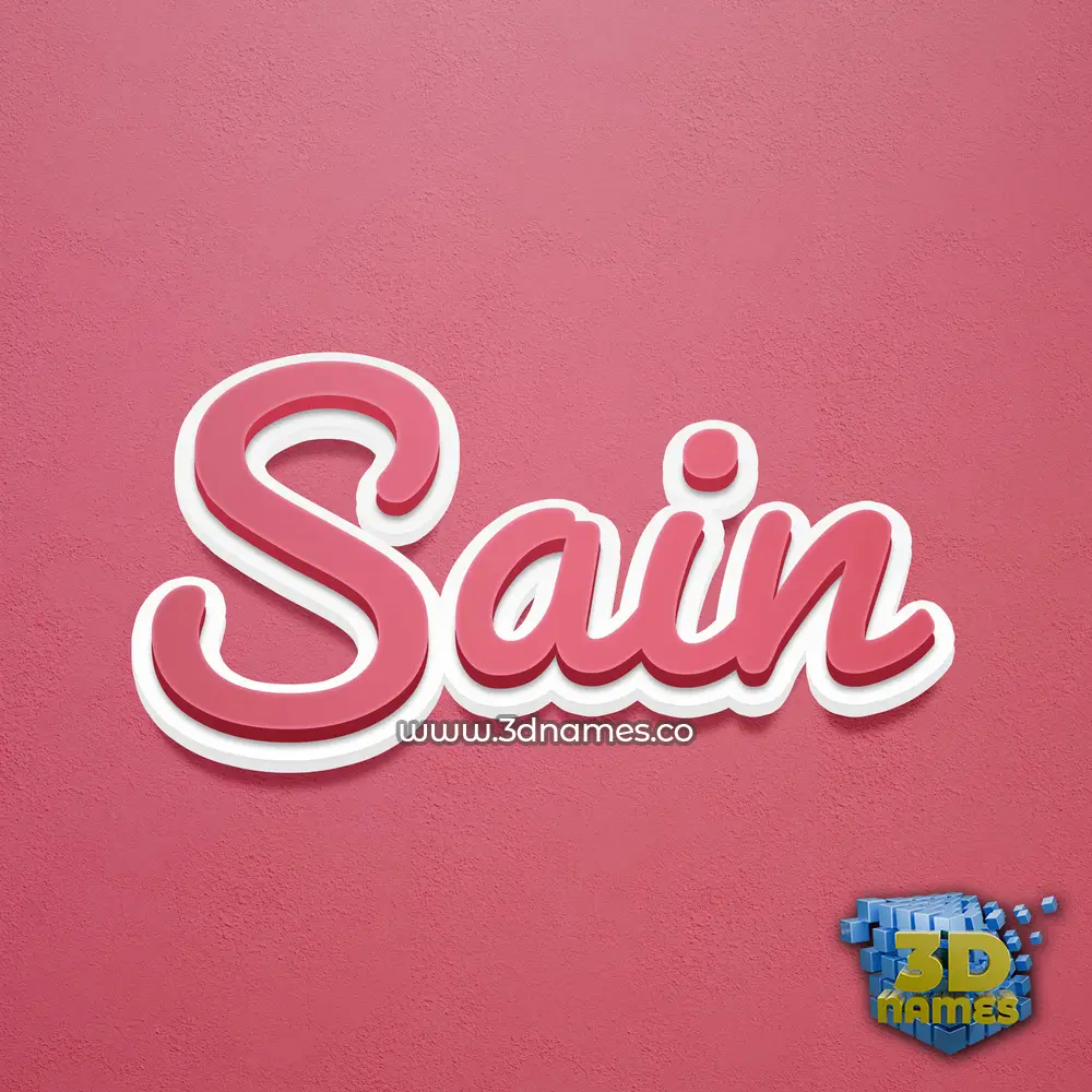 sain in Red Scribble style - 3D name wallpaper