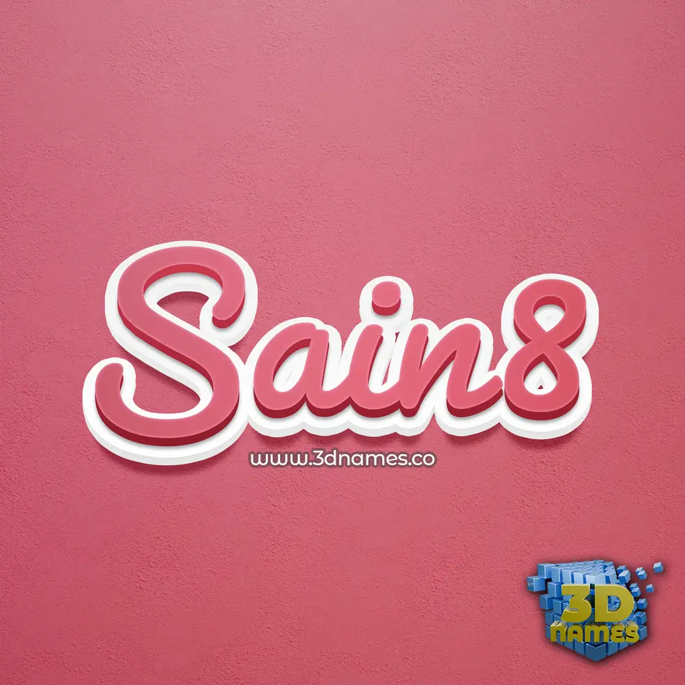 sain8 in Red Scribble style - 3D name wallpaper