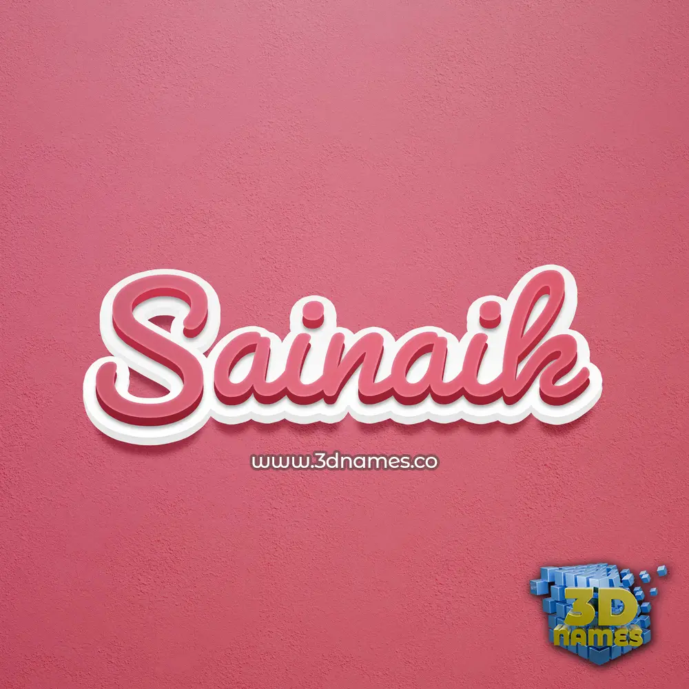 sainaik in Red Scribble style - 3D name wallpaper