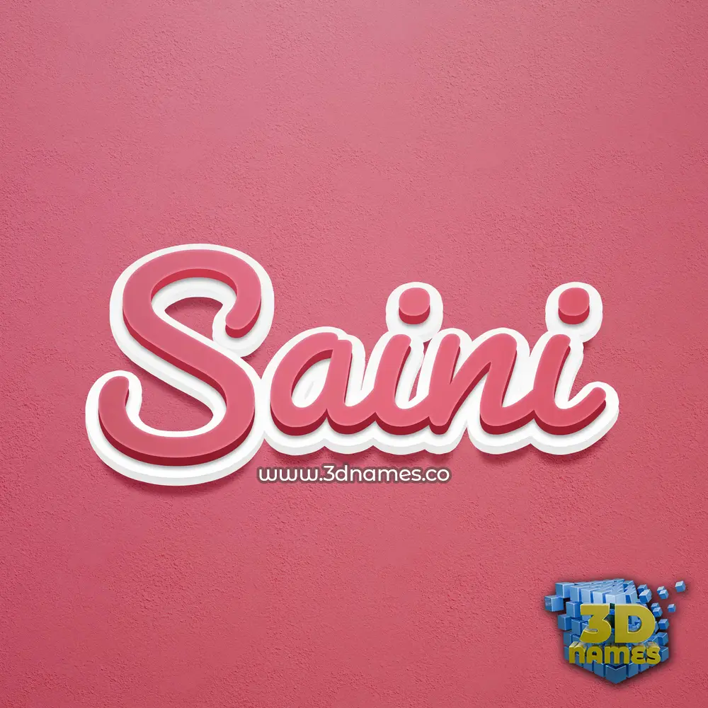 saini in Red Scribble style - 3D name wallpaper