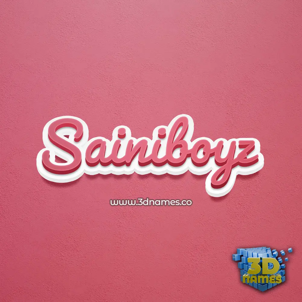 sainiboyz in Red Scribble style - 3D name wallpaper