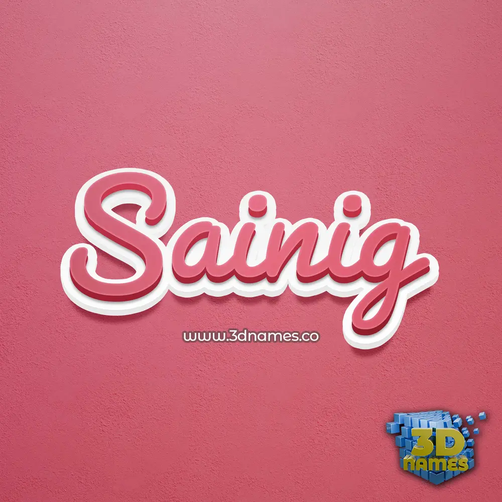 sainig in Red Scribble style - 3D name wallpaper