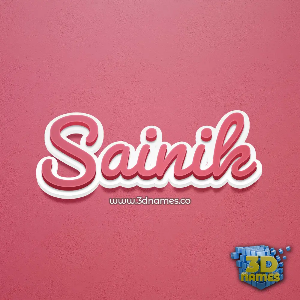 sainik in Red Scribble style - 3D name wallpaper