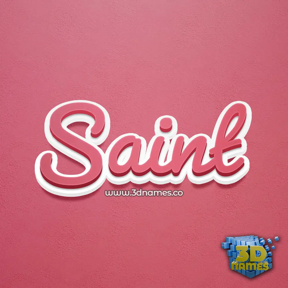 saint in Red Scribble style - 3D name wallpaper