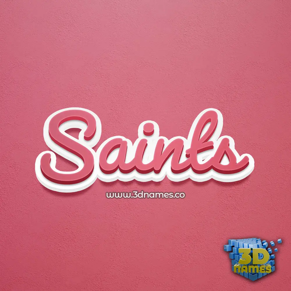 saints in Red Scribble style - 3D name wallpaper