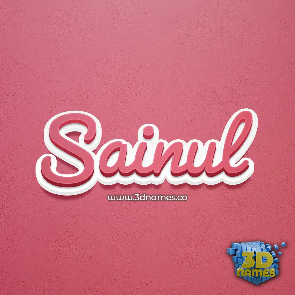 sainul in Red Scribble style - 3D name wallpaper