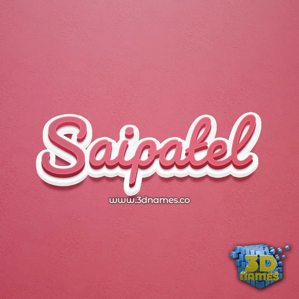 saipatel in Red Scribble style - 3D name wallpaper