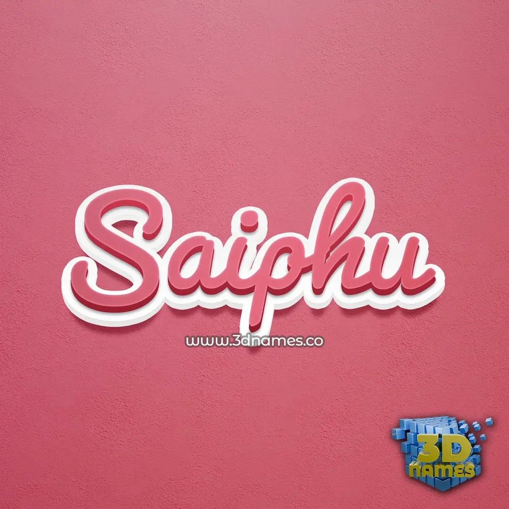 saiphu in Red Scribble style - 3D name wallpaper