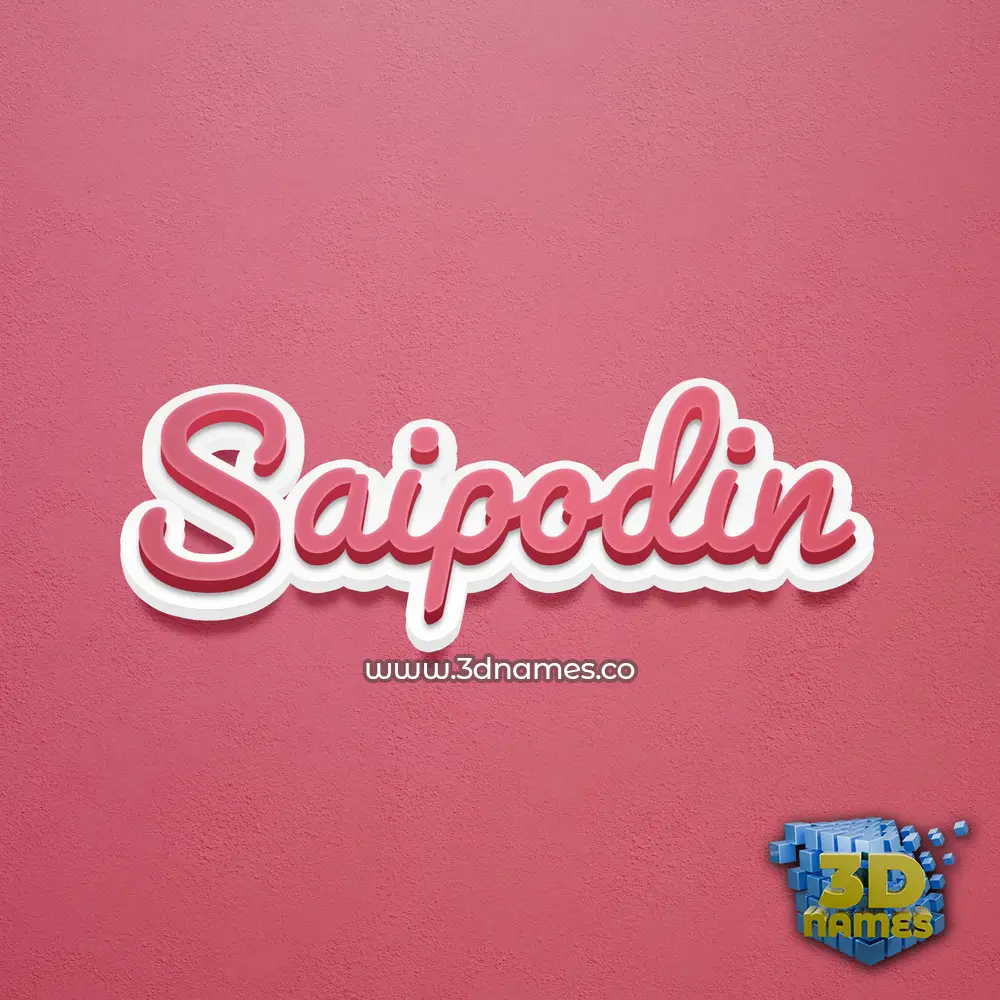 saipodin in Red Scribble style - 3D name wallpaper