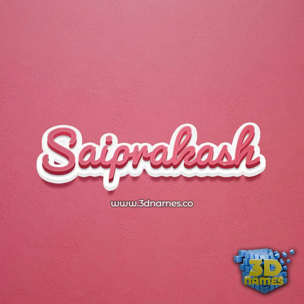 saiprakash in Red Scribble style - 3D name wallpaper
