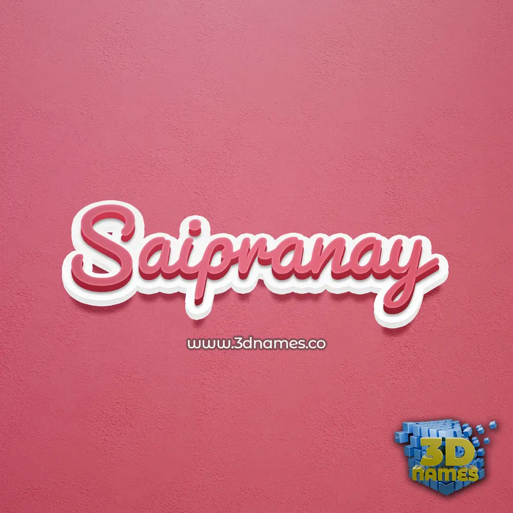 saipranay in Red Scribble style - 3D name wallpaper