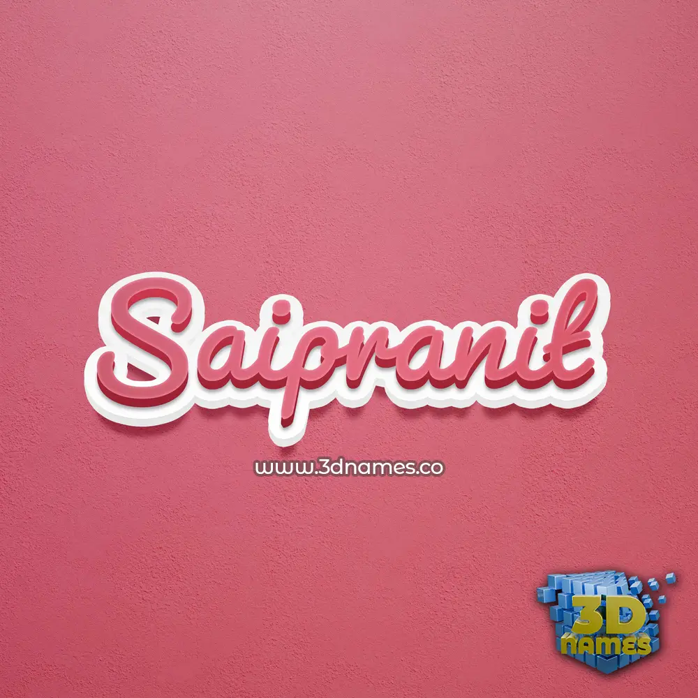 saipranit in Red Scribble style - 3D name wallpaper
