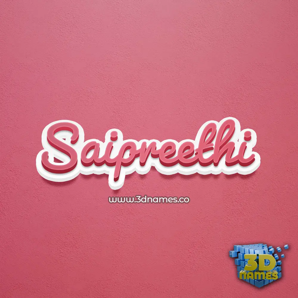 saipreethi in Red Scribble style - 3D name wallpaper