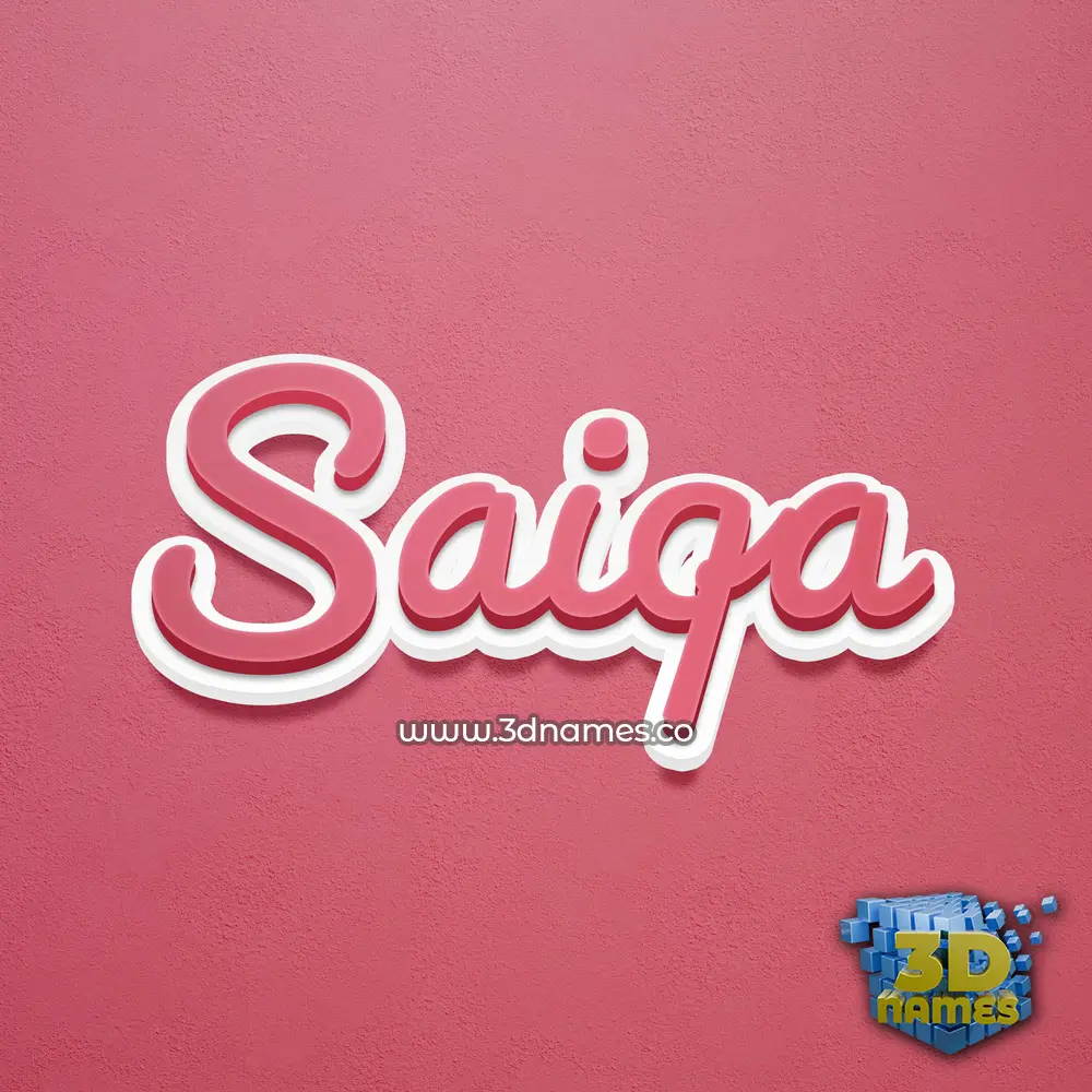 saiqa in Red Scribble style - 3D name wallpaper