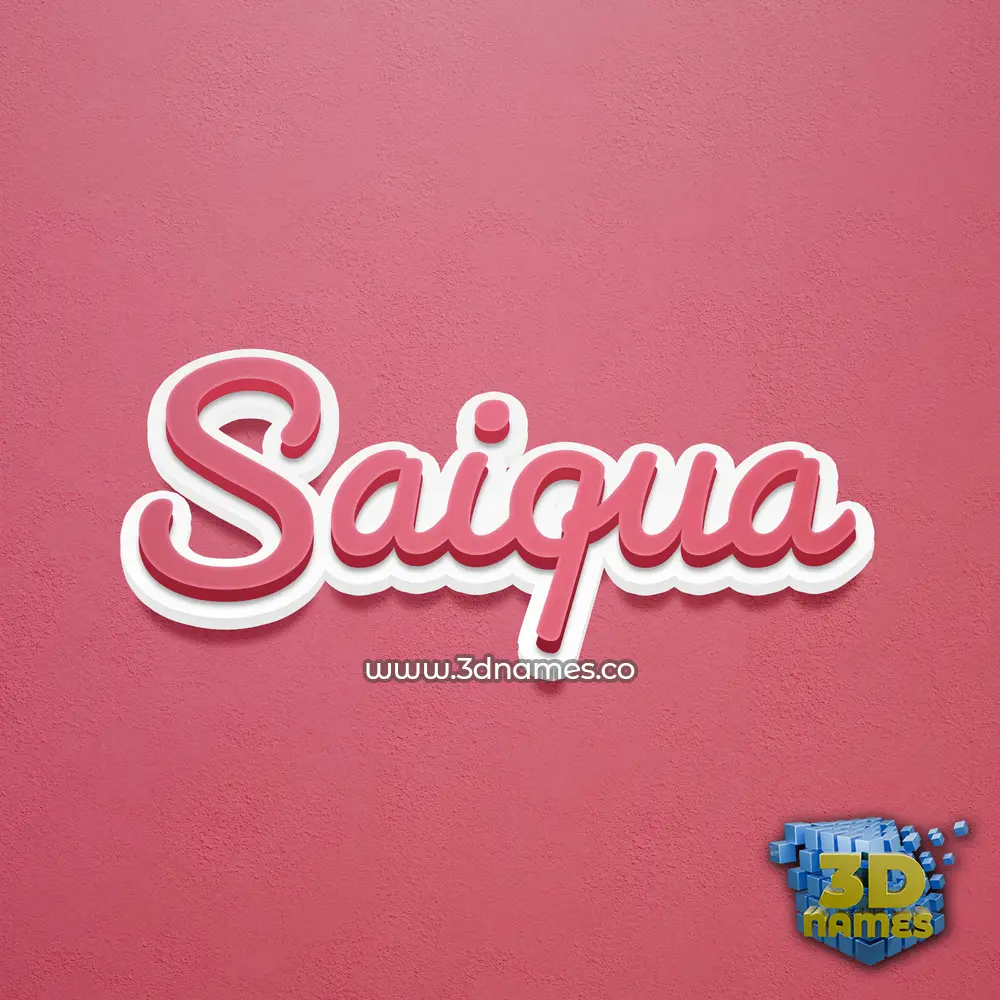 saiqua in Red Scribble style - 3D name wallpaper