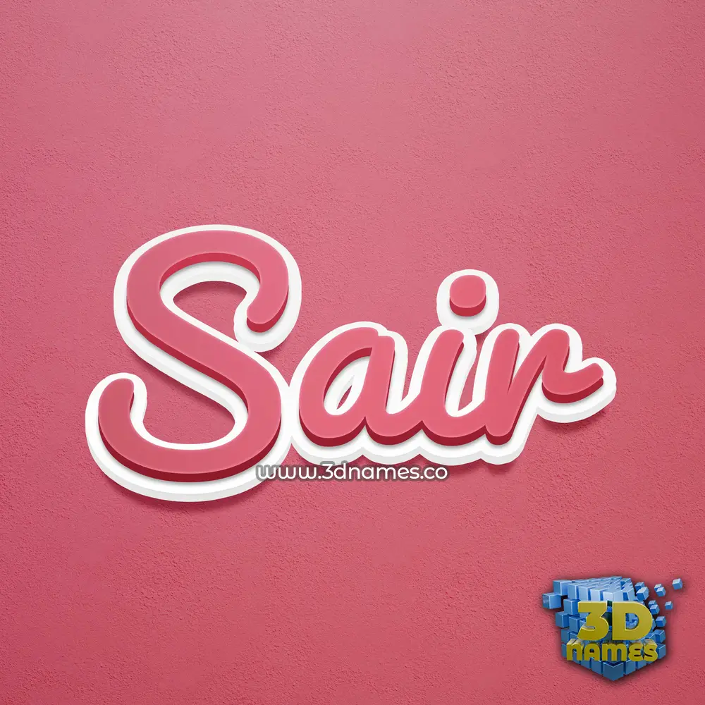sair in Red Scribble style - 3D name wallpaper