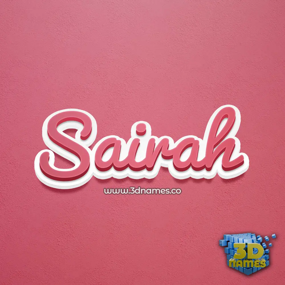 sairah in Red Scribble style - 3D name wallpaper