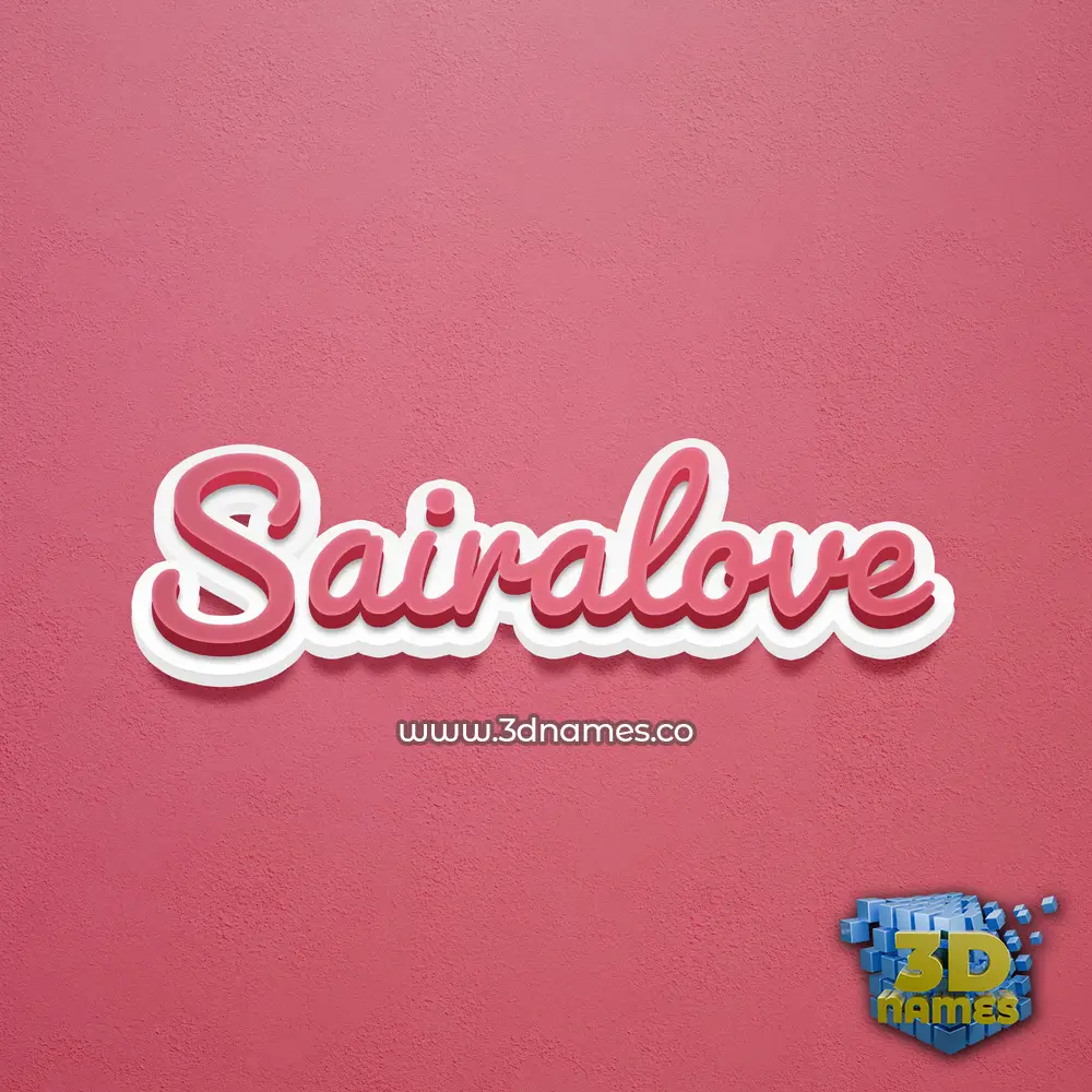 sairalove in Red Scribble style - 3D name wallpaper