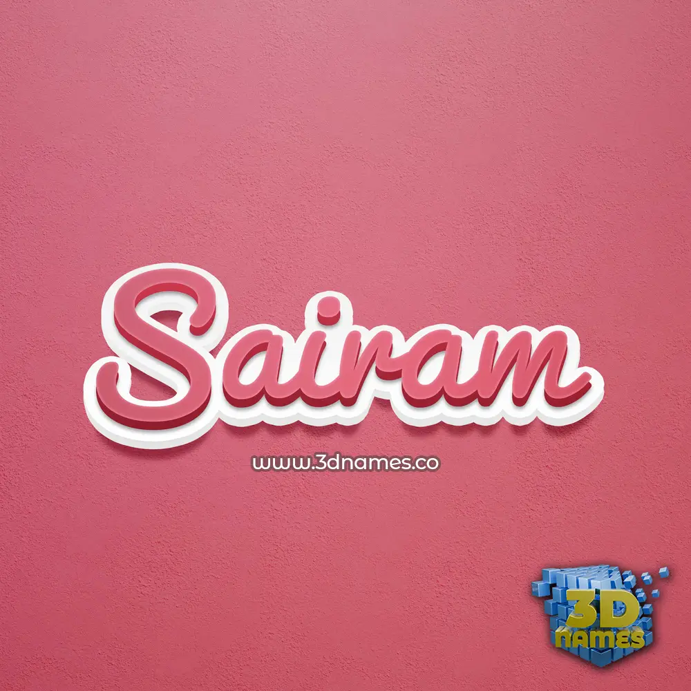 sairam in Red Scribble style - 3D name wallpaper