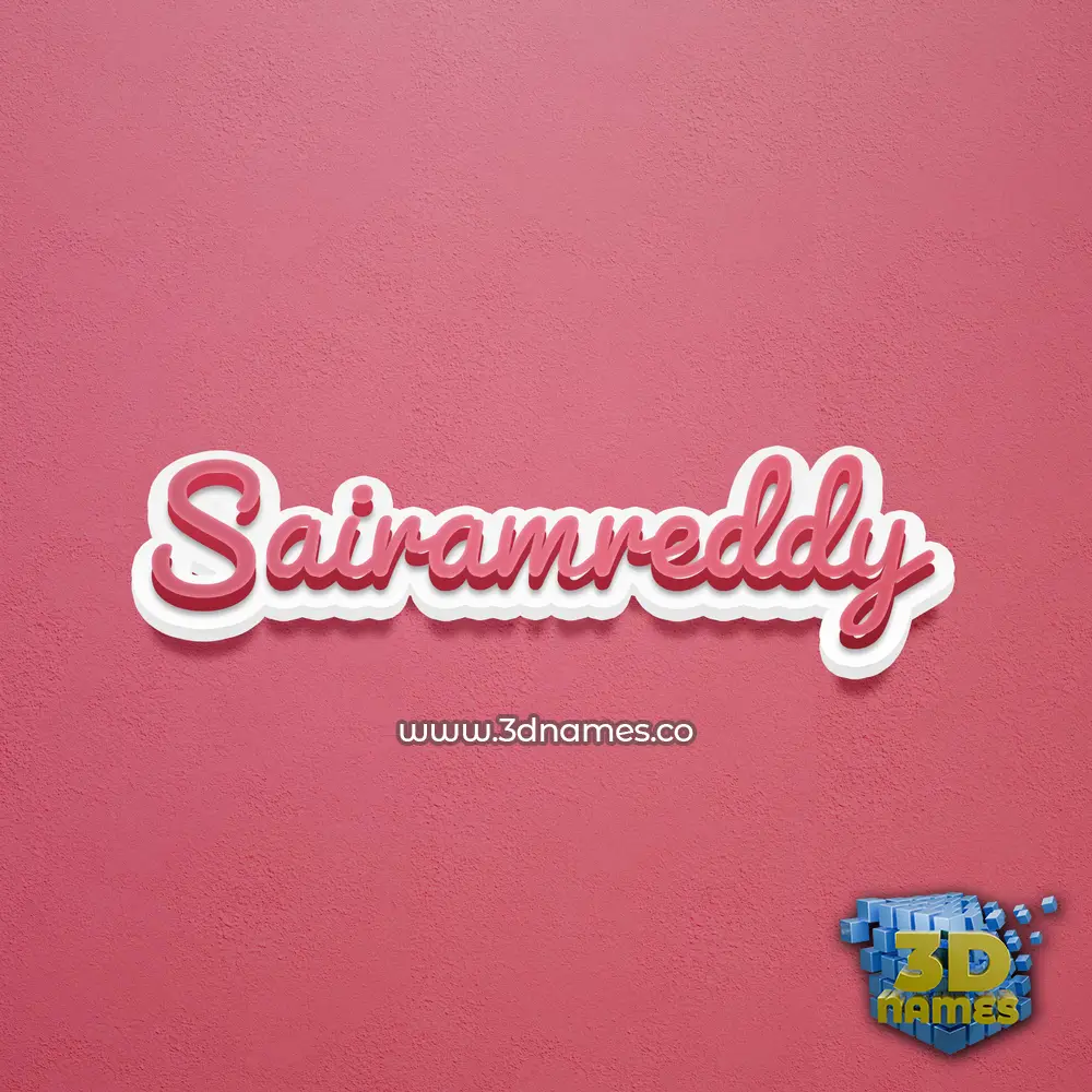 sairamreddy in Red Scribble style - 3D name wallpaper