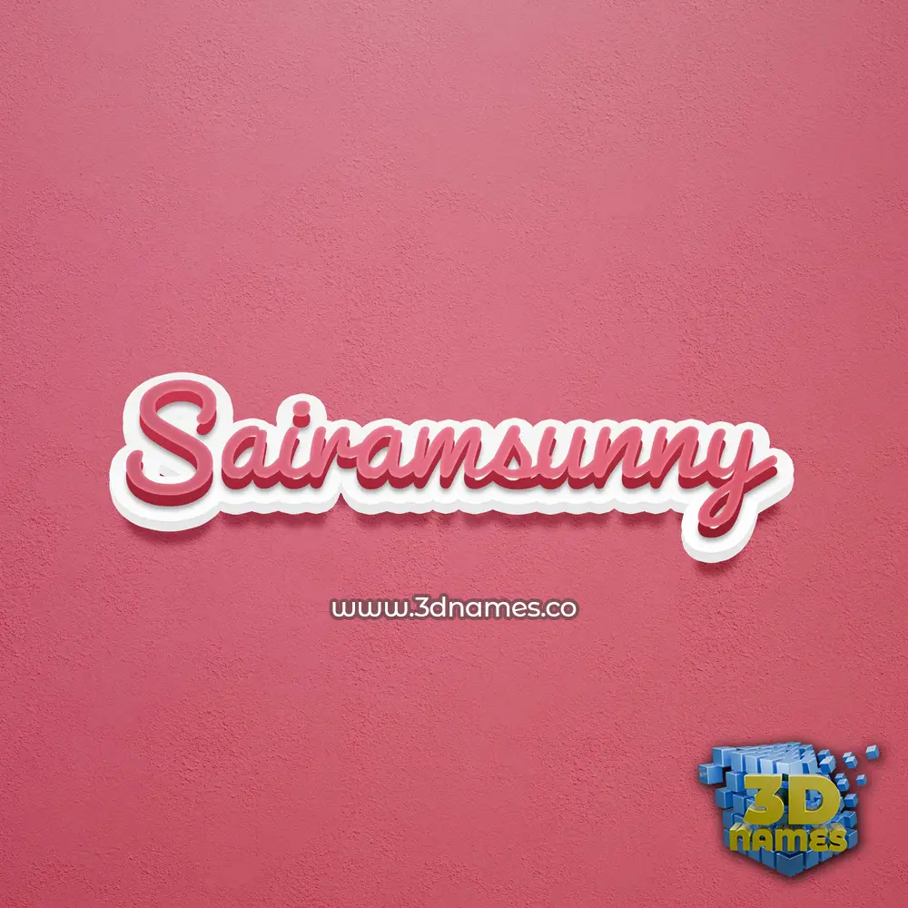 sairamsunny in Red Scribble style - 3D name wallpaper